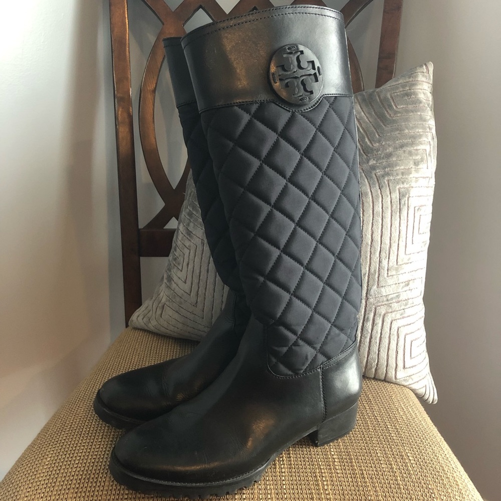 Tory Burch Quilted Leather High Boots